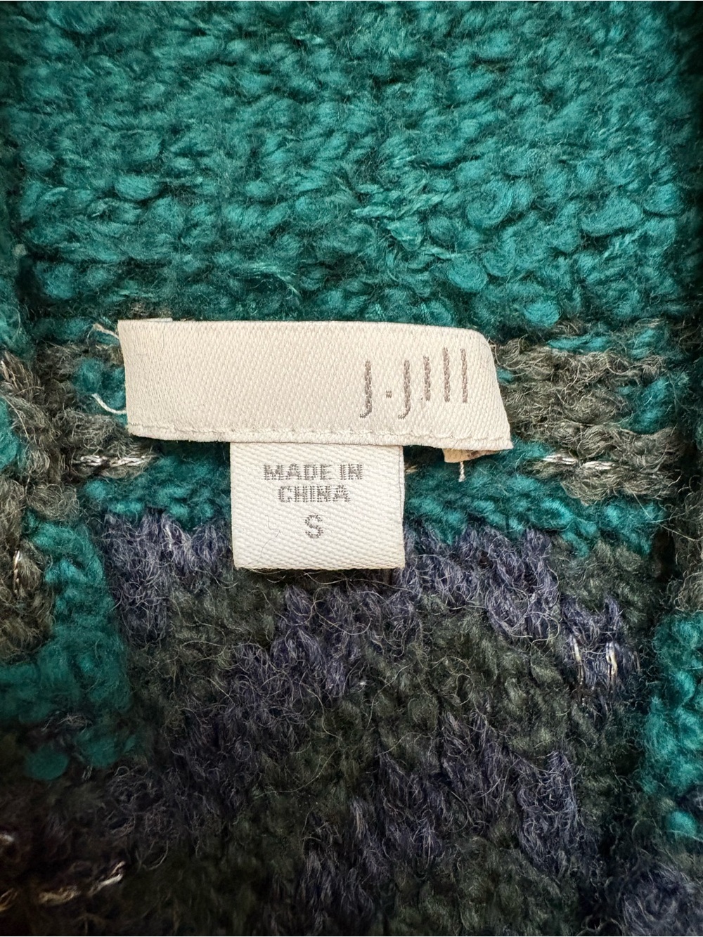 J. Jill Santa Fe Jade Multi Texture Wool Blend Snap Button Cardigan - Picture 3 of 7
